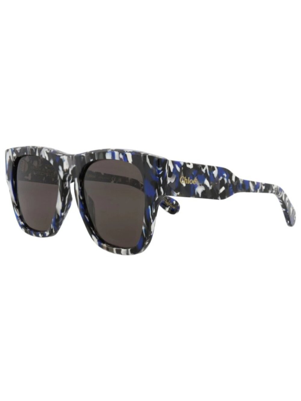 New Chloé Women's Sunglasses Square Rectangle Recycled Acetate Frame Havana Grey